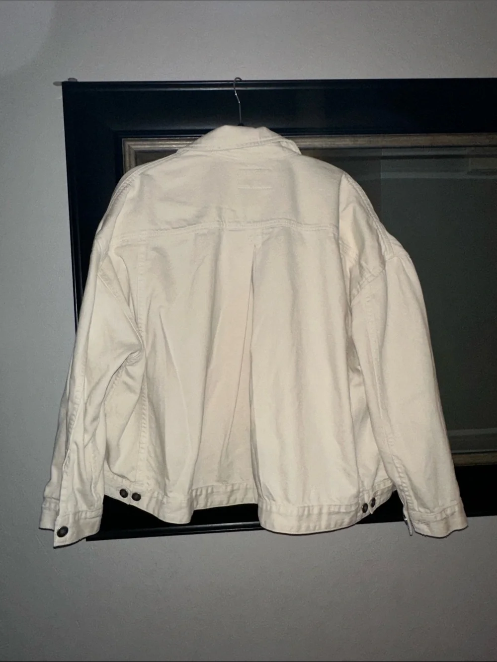 We The Free Opal Swing Denim Cream Button-Front Oversized Jacket | Size Medium - Picture 3 of 3
